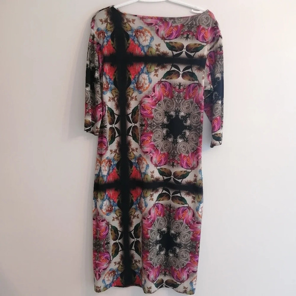 ETRO Wool Blend Floral Paisley Art to Wear 3/4 Sleeve Sheath Dress 44 IT or 8 US - Picture 5 of 16